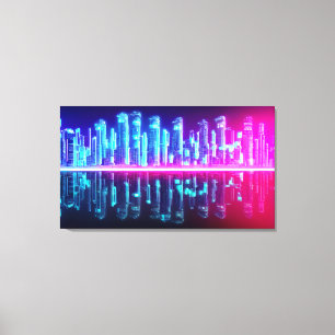 Distant Cyberpunk City Canvas Print