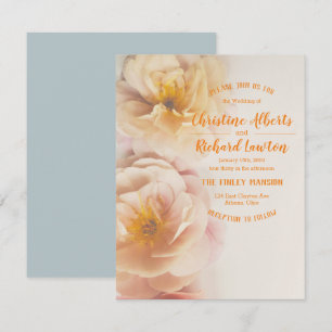 Distant Drums Floral Wedding Invitation
