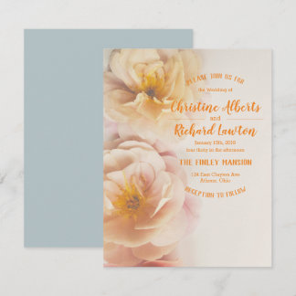 Distant Drums Floral Wedding Invitation