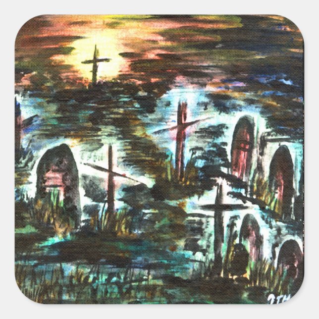 Distant Light Square Sticker (Front)