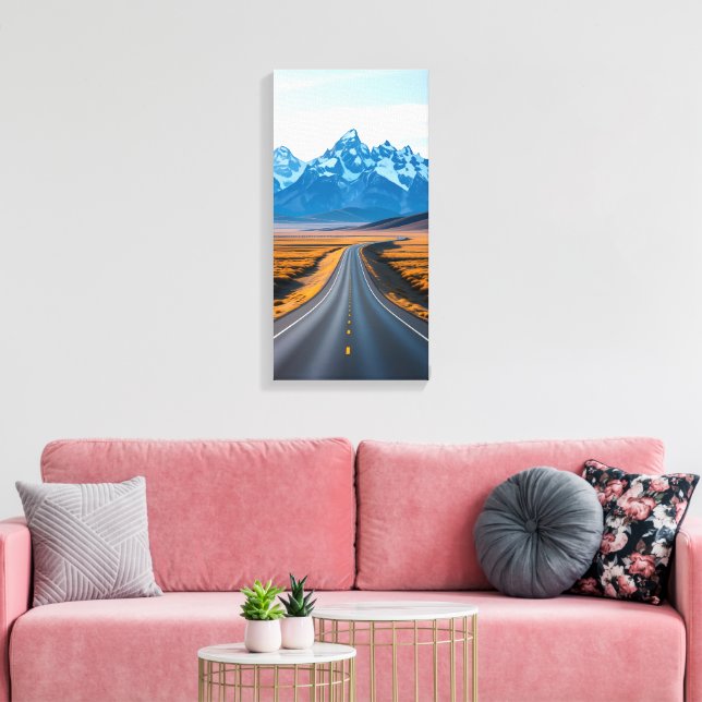 Distant Mountain Peaks Canvas Print (Insitu(LivingRoom))