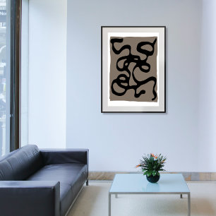 Distant Signals: Abstract Black and Gray Canvas Print