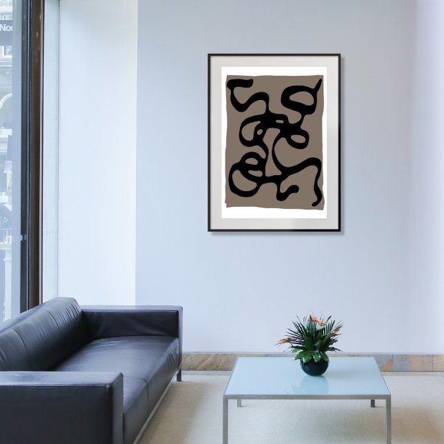 Distant Signals: Abstract Black & Grey Canvas Print (Creator Uploaded)