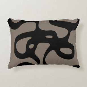 Distant Signals: Abstract Black & Grey Decorative Cushion
