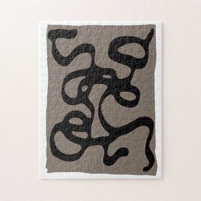 Distant Signals: Abstract Black & Grey Jigsaw Puzzle (Vertical)