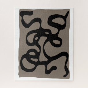Distant Signals: Abstract Black & Grey Jigsaw Puzzle