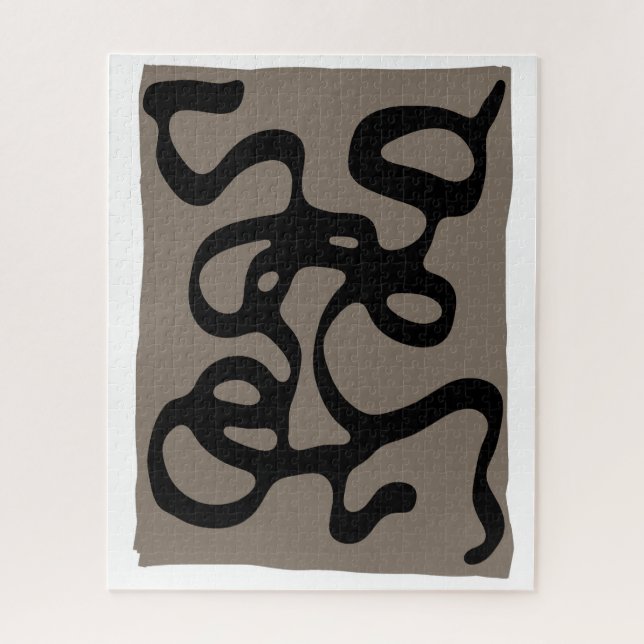 Distant Signals: Abstract Black & Grey Jigsaw Puzzle (Vertical)