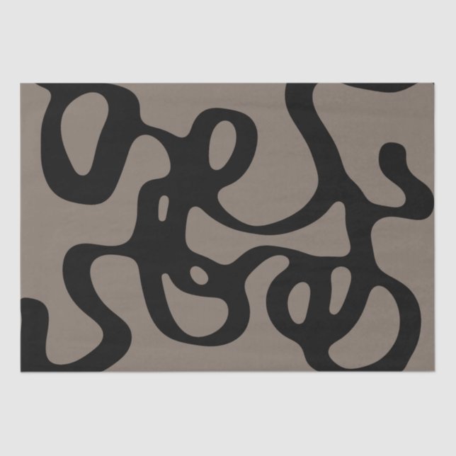 Distant Signals: Abstract Black & Grey Tissue Paper (Front)
