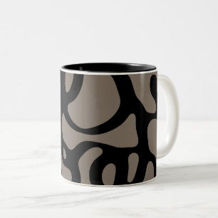 Distant Signals: Abstract Black & Grey Two-Tone Coffee Mug