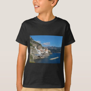 Distant view of Atrani on Amalfi coast T-Shirt