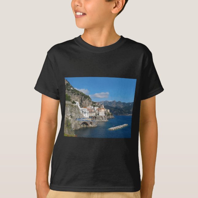 Distant view of Atrani on Amalfi coast T-Shirt (Front)