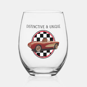 Distinct & Unique, My Corvette Stemless Wine Glass
