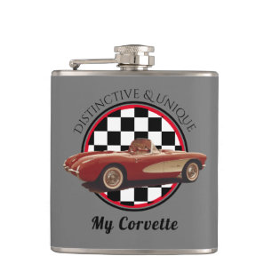 Distinct & Unique, My Corvette Vinyl Wrapped Flask