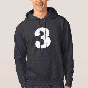 Distinctive "3" hoodie
