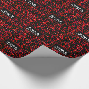 Distinctive black swirls (Red) Wrapping Paper