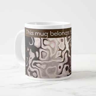 Distinctive Brown Grey Shimmering Snakeskin Effect Large Coffee Mug