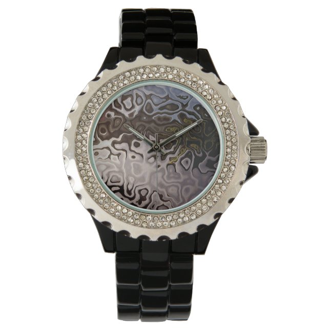 Distinctive Brown Grey Shimmering Snakeskin Effect Watch (Front)