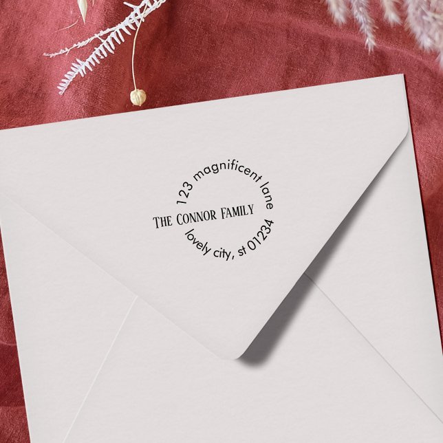 Distinctive Contemporary Circular Return Address Self-inking Stamp (Creator Uploaded)