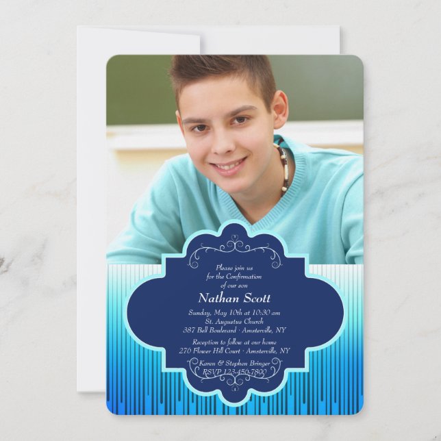 Distinctive Faith Photo Confirmation Invitation (Front)