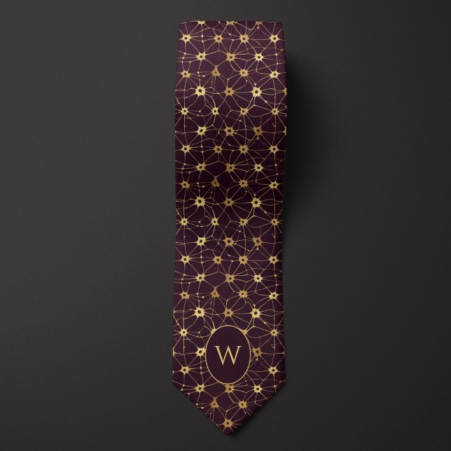 Distinctive Gold and Brown Neural Network Tie (Creator Uploaded)
