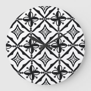 Distinctive Indonesian Batik: Vintage Motifs. Large Clock