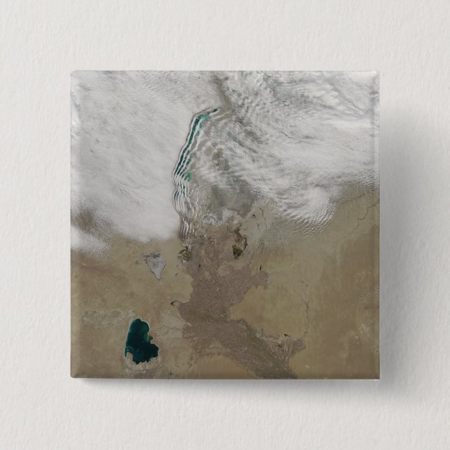 Distinctive lines of clouds 15 cm square badge (Front)