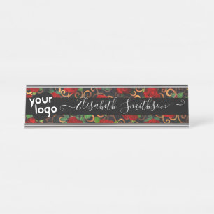  Distinctive Personalised Logo Professional Floral Desk Name Plate