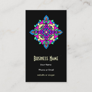 Distinctive Pink, Blue, Cream, Black Business Card