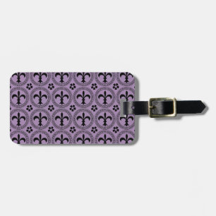Distinguish Your Luggage with Violet Fleur-de-Lis Luggage Tag