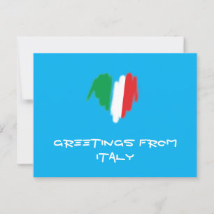 Distinguished Flag Italian Colors Graffiti Heart Postcard
