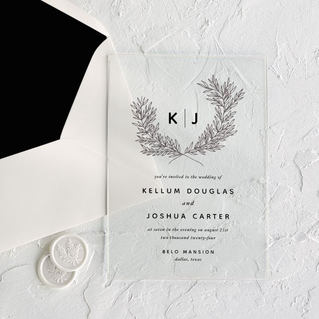 Distinguished Monogram Wedding Acrylic Invitations (Distinguished Monogram Wedding Acrylic Invitations)