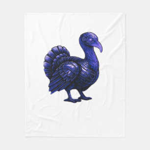 Distopian Turkey Thanksgiving Design Classic T-Shi Fleece Blanket