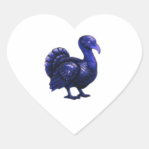 Distopian Turkey Thanksgiving Design Classic T-Shi Heart Sticker