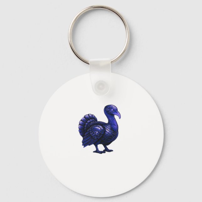 Distopian Turkey Thanksgiving Design Classic T-Shi Key Ring (Front)