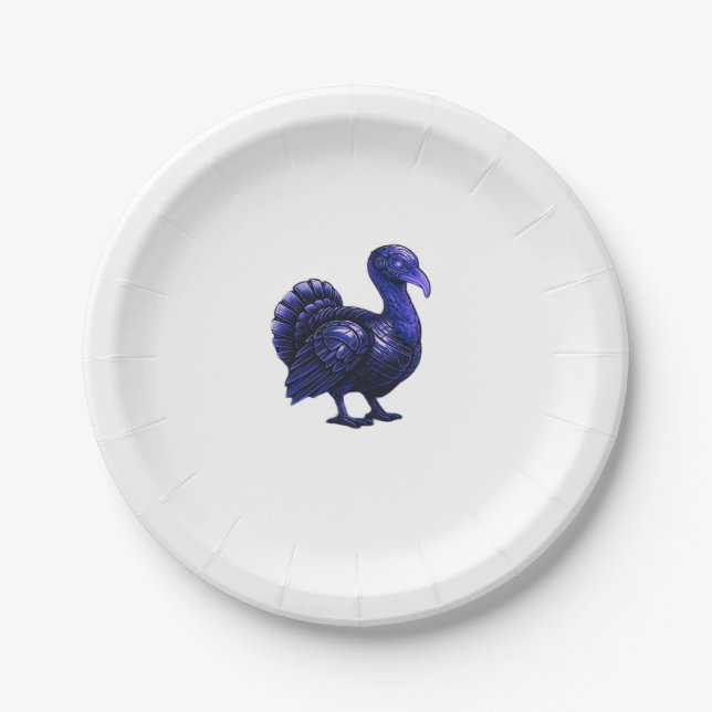 Distopian Turkey Thanksgiving Design Classic T-Shi Paper Plate (Front)
