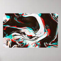 Distorted and glitched texture of marbled ink surf