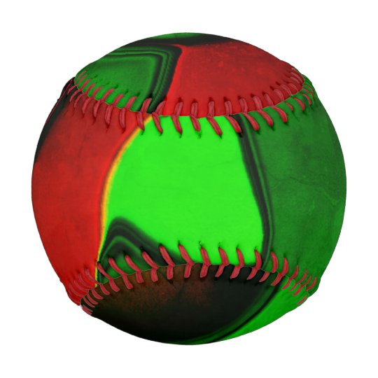 Distorted and strange shapes, red and green baseball | Zazzle.co.uk