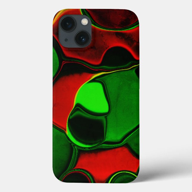Distorted and strange shapes, red and green colour Case-Mate iPhone case (Back)