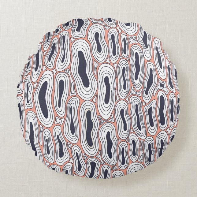 Distorted black holes abstract seamless pattern. c round cushion (Front)