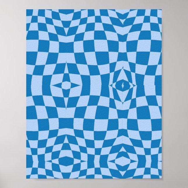 Distorted Checkered Pattern Poster (Front)