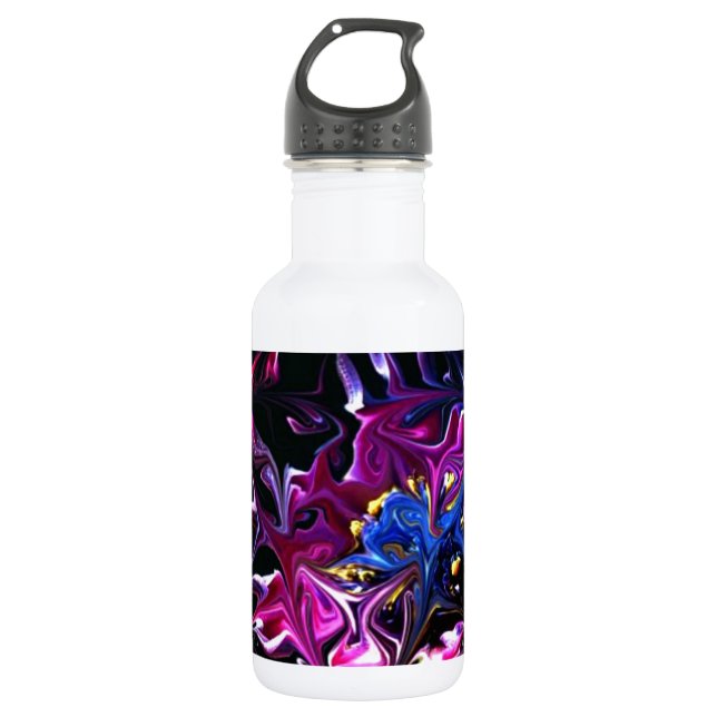 Distorted Flowers Art 532 Ml Water Bottle (Front)