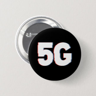 Distorted Reality Alert for 5G Danger 6 Cm Round Badge