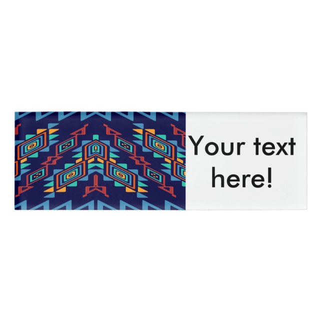 Distorted shapes abstract design name tag (Front)