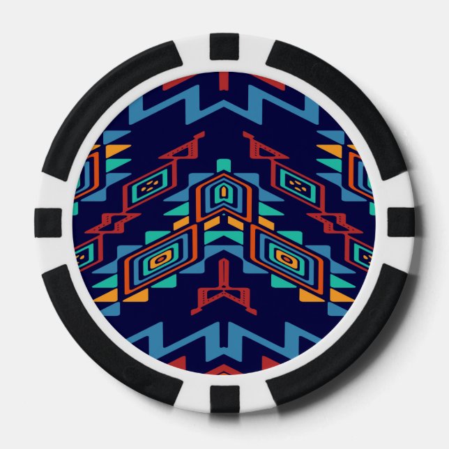Distorted shapes abstract design poker chips (Front)