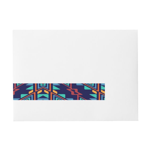 Distorted shapes abstract design wraparound address label (Front)