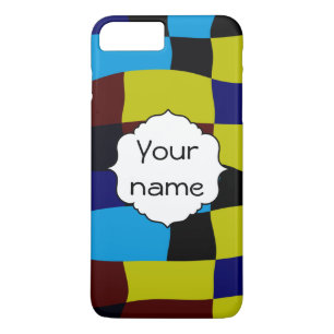 Distorted squares in retro colours iPhone 8 plus/7 plus case