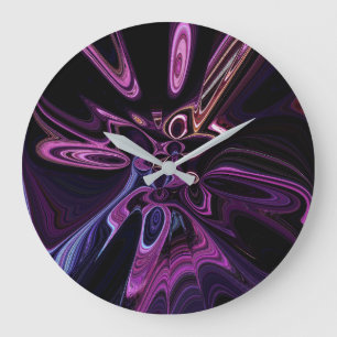 Distorted Time Purple Art Large Clock