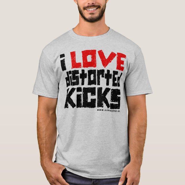 distortedkicks02-red&black T-Shirt (Front)