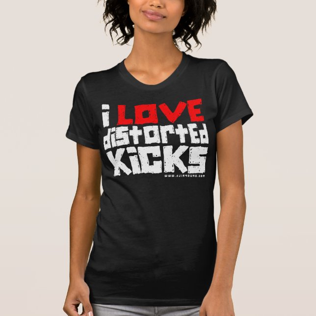 distortedkicks02-red&white T-Shirt (Front)