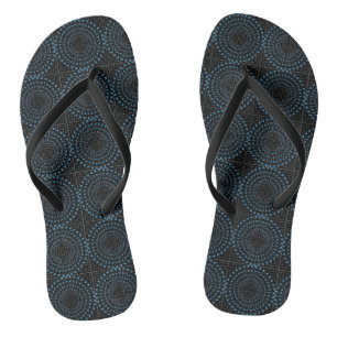 Distortion Circle 01b.Black BG Flip Flops